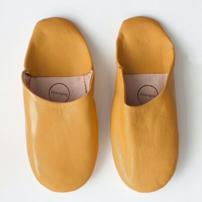 Moroccan Babouche Basic Slippers, Ochre