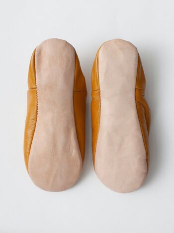 Chaussons Babouches Basiques Marocains, Ocre 3