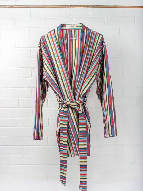 Handwoven Cotton Jacket, Rainbow