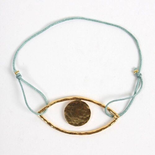 Gold Lara's Eye Bracelet - Sage