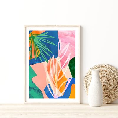Oversized Abstract Leaf Art Print A4 21 x 29.7cm