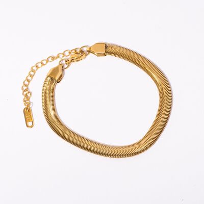 Maribella's Breites Schlangenketten-Armband I 316L Edelstahl I 18K Gold Filled I Handgemacht I Wasserresistent