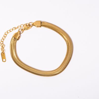 Maribella's Breites Schlangenketten-Armband I 316L Edelstahl I 18K Gold Filled I Handgemacht I Wasserresistent
