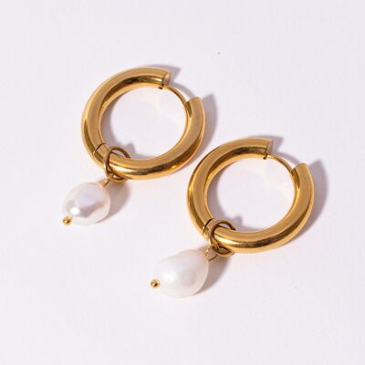 Elina's Eleganten Tropfen Perlen Ohrringe I 316L Edelstahl I 18K Gold Filled I Handgemacht I Wasserresistent