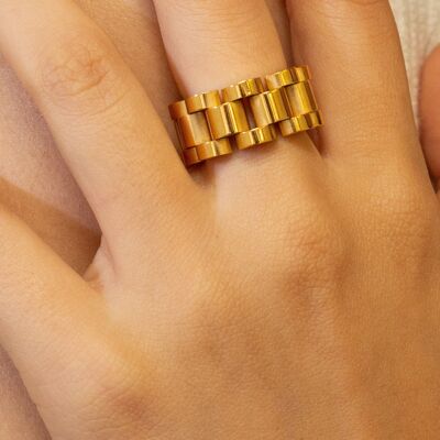 Bella's Watch Ketten Finger Ring I 316L Edelstahl I 18K Gold Filled I Handgemacht I Wasserresistent