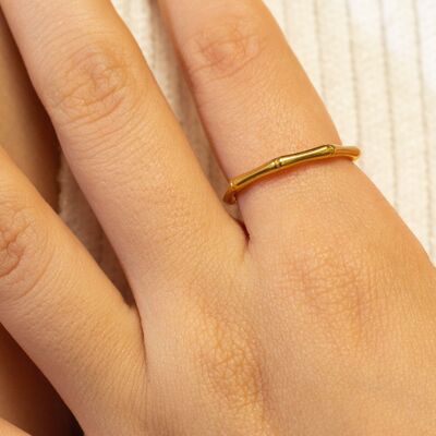 Louisa's Bambus Ring I 316L Edelstahl I 18K Gold Filled I Handgemacht I Wasserresistent