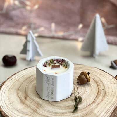 Floral Soy Candle with Golden Leaves | Grandmother Grandma Gift | Merry Christmas