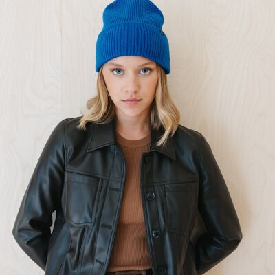 Cashmere & Merino Beanie in Cobalt