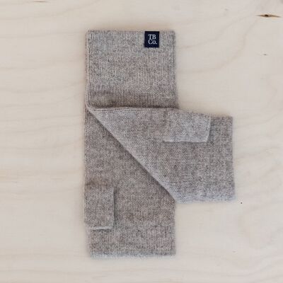 Cashmere & Merino Wrist Warmers in Oatmeal Melange