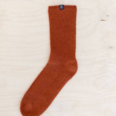 Cashmere & Merino Socks in Rust