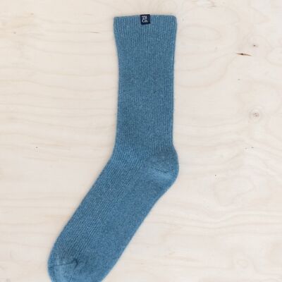 Cashmere & Merino Socks in Stone Blue