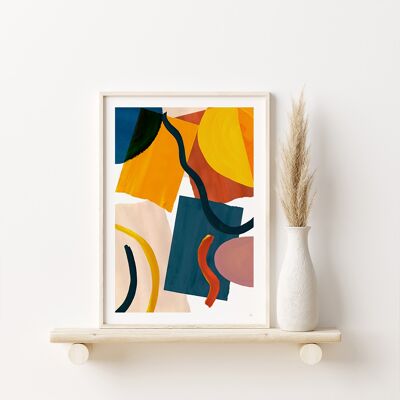 Übergroßer geometrischer abstrakter Kunstdruck A4 21 x 29,7 cm