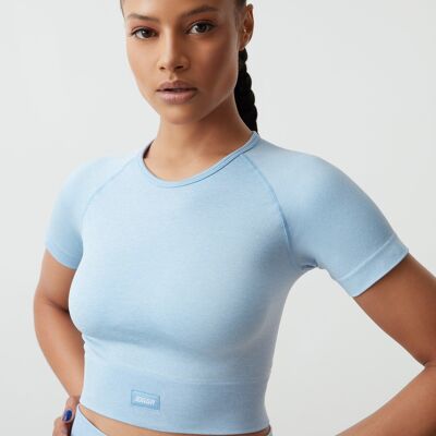 Crop Top Sin Costuras Azul Bebé