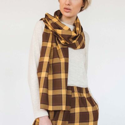 FW2223 SA02 Suro Mutard Check Scarf