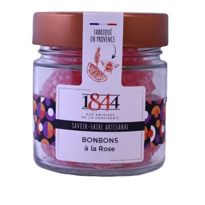 Caramelos "Flores" con Rosa-Tarro de Cristal 160g