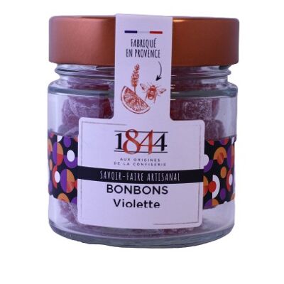 Bonbons "Fleurs" à la Violette-Bocal verre 160g