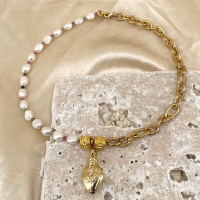 Drop Pearl Necklace - Gold Plated