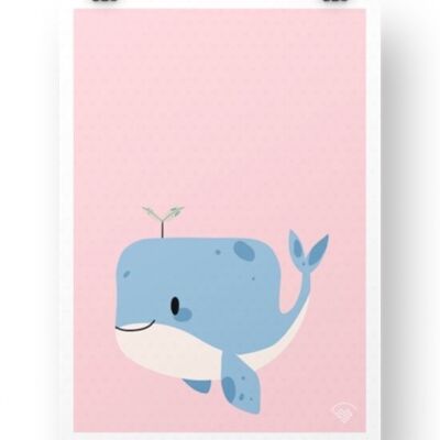 Poster di balena - rosa