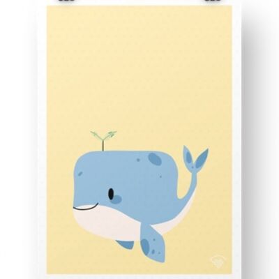 Affiche Baleine - Jaune