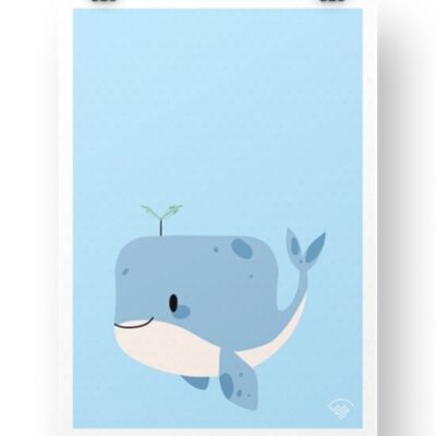 Whale Poster - Blue