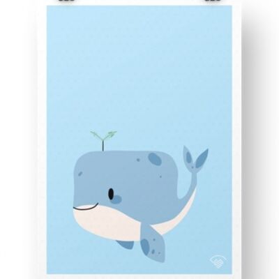 Póster Ballena - Azul