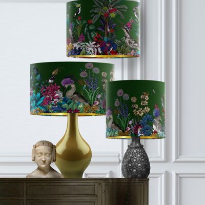 Lampshade pack of 3 mixed sizes - Glorious plumes green