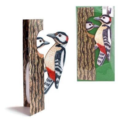 Carte des animaux en 3D Woodpeckers