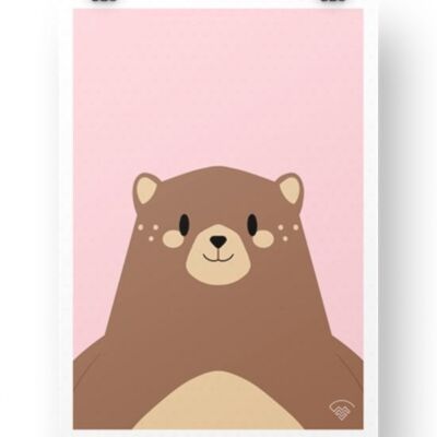 Bear Poster - Pink