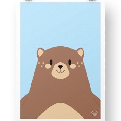 Bear Poster - Blue