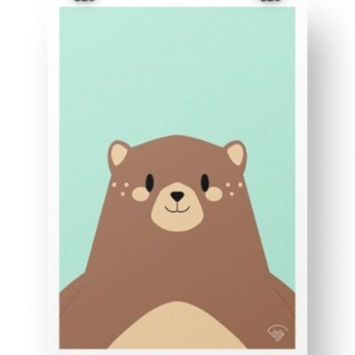 Bear Poster - Aqua