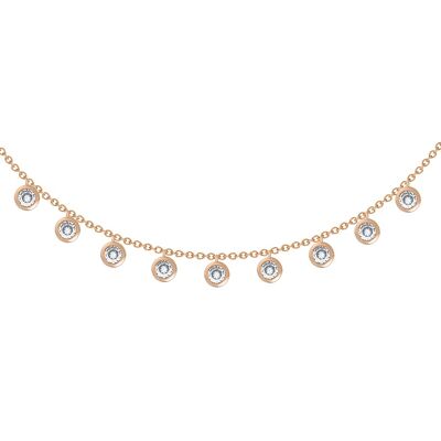 MADEMOISELLE choker necklace in 3 micron gold plated and White Zircon
