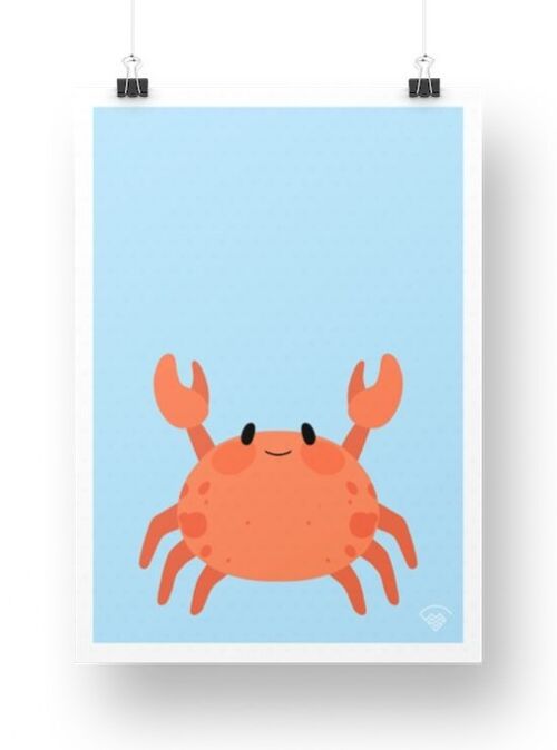 Affiche Crabe - Bleu