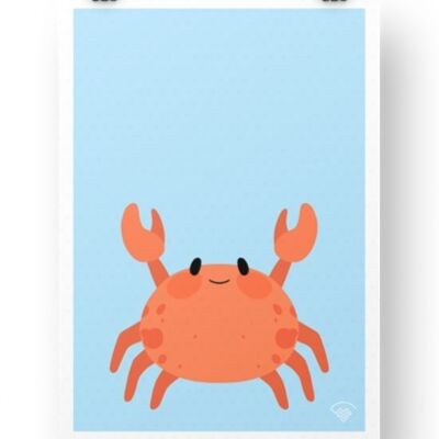 Affiche Crabe - Bleu