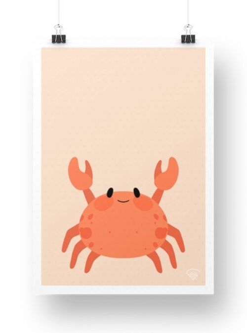 Affiche Crabe - Orange