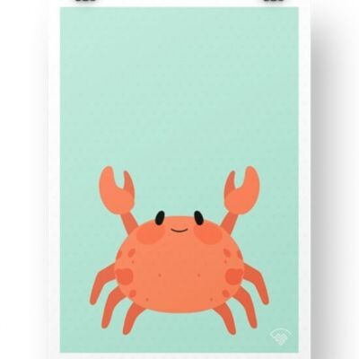 Crab Poster - Aqua