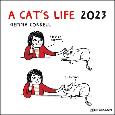 Calendar 2023 comic book humor cat - a cat's life