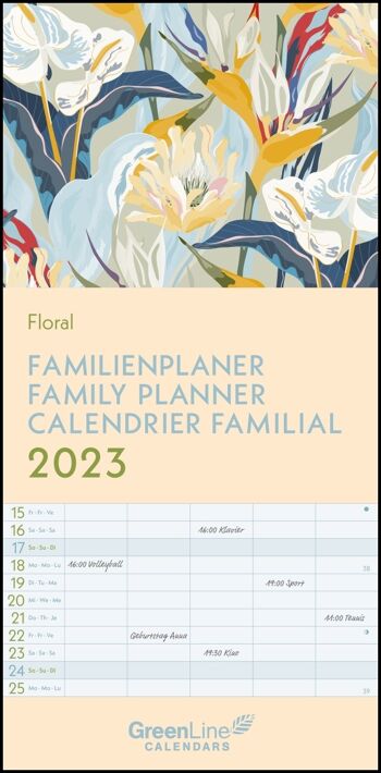Calendrier familial 2023 Eco-responsable Floral 1