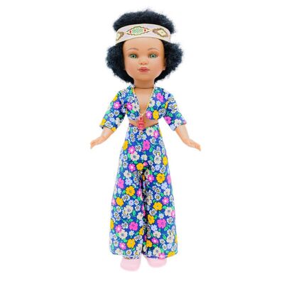 40 cm original mulatto Simona doll, model 2022 Hippie fashion