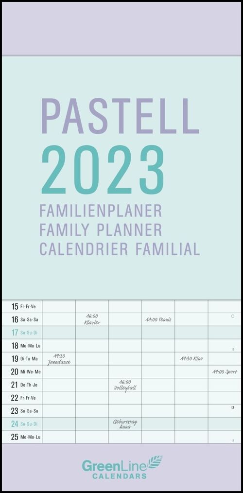 Calendrier familial 2023 Eco-responsable Pastel