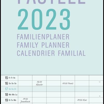 Family calendar 2023 Eco-responsible Pastel