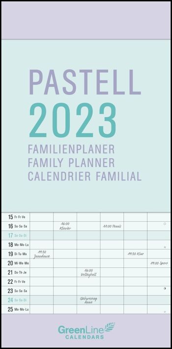 Calendrier familial 2023 Eco-responsable Pastel 1