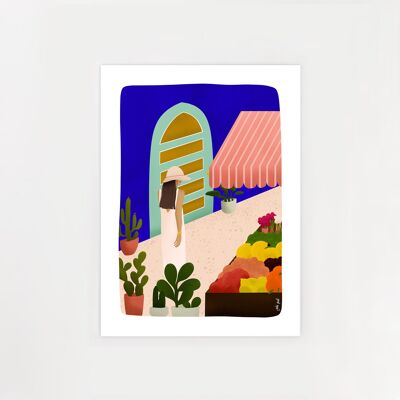 Poster Spaziergang zum Markt 21x29,7cm (A4)