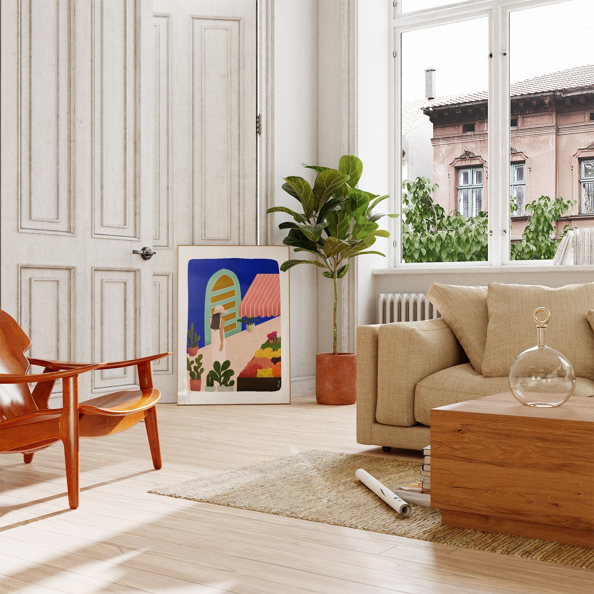 Póster Paseo por el mercado 29,7x42cm (A3)