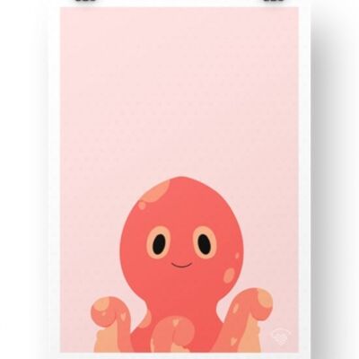 Poster di polpo - rosa