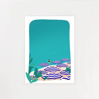 Italian Beach Poster 10x15cm (A6)