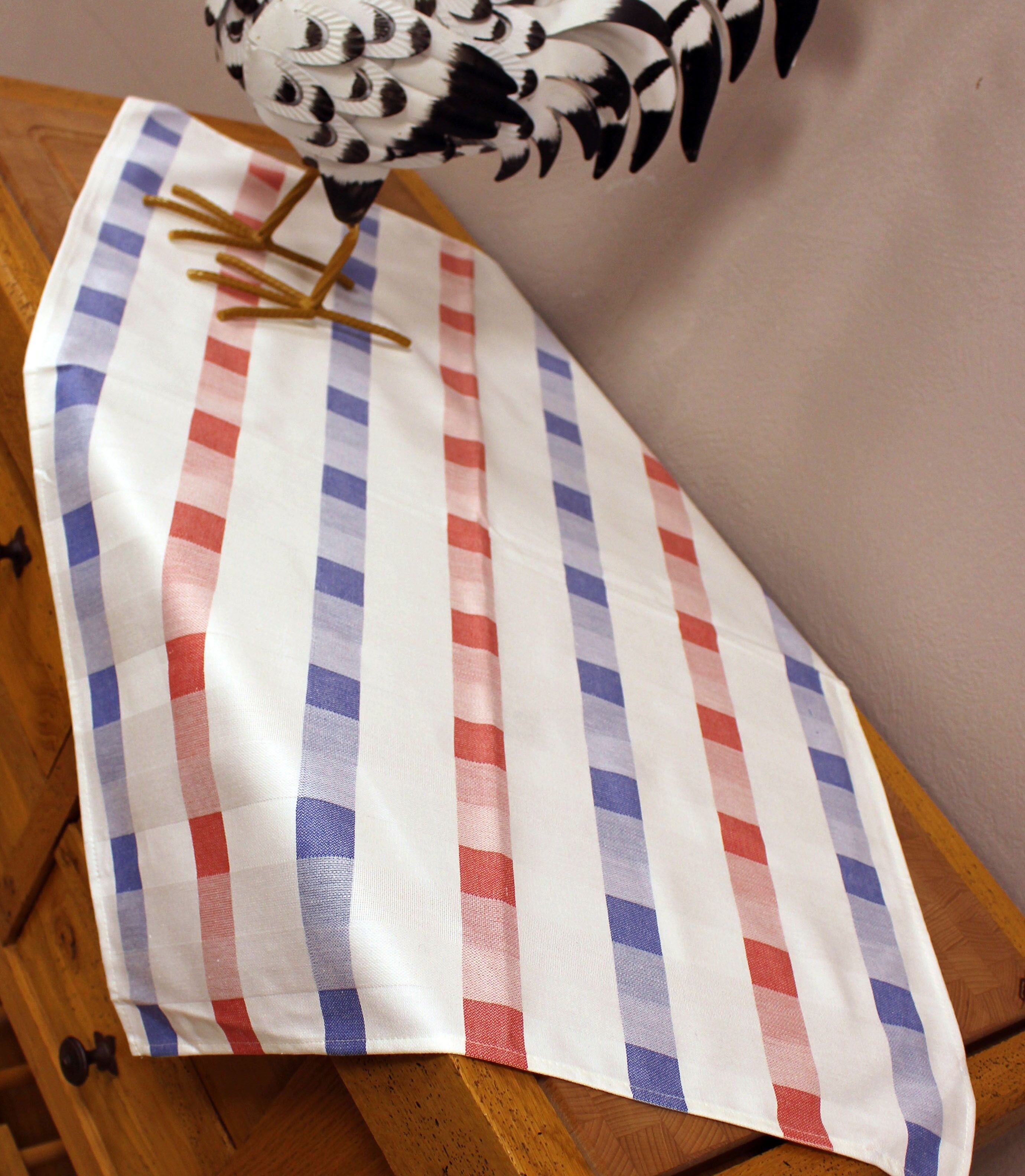 Torchon BLANQUETTE - bleu, blanc, rouge - 100% coton