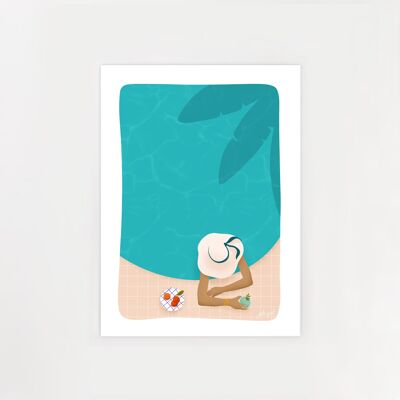 Straw hat poster 10x15cm (A6)