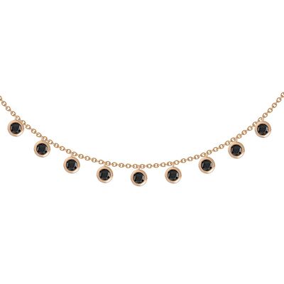 MADEMOISELLE choker necklace in 3 micron gold plated and Black Zircon