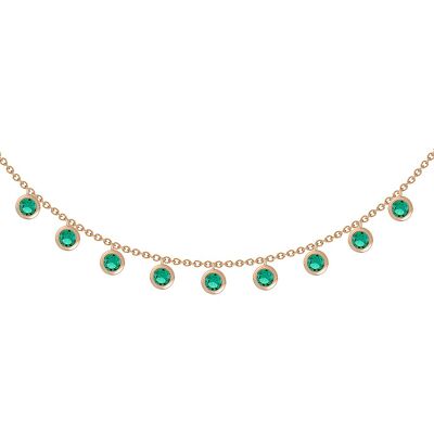 MADEMOISELLE choker necklace in 3 micron gold plated and Emerald Green Zircon