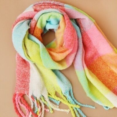 Neon Brights Check Scarf